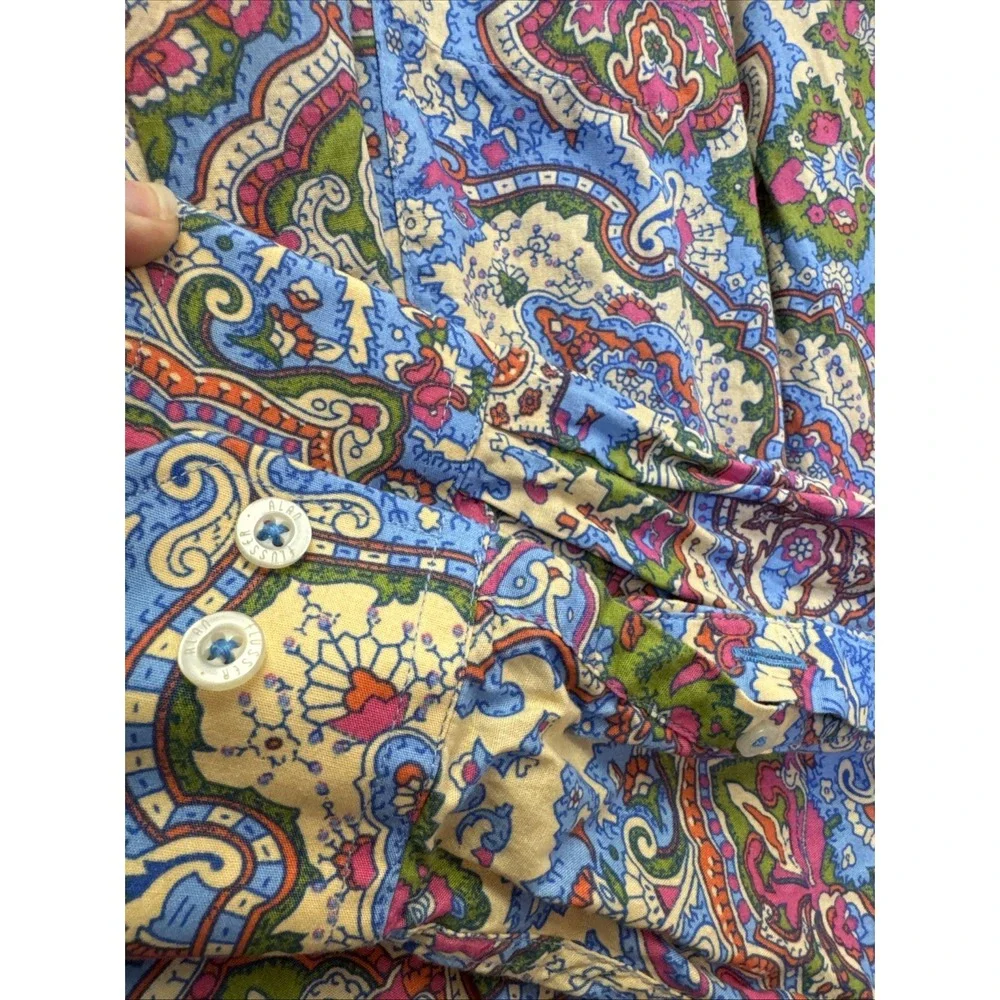 Alan Flusser Long Sleeve Shirt Mens 2XL XXL Multicolor Paisley Button Down Loud‎ - Picture 6 of 8